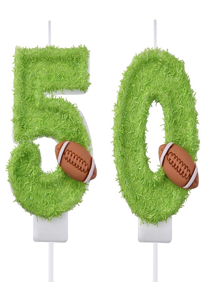 VSHILI 50 Birthday Candles, 50th Cake Candles, Green Happy Birthday Number 50 Candles Cake Topper Decorations for Party Men Women - Image 1